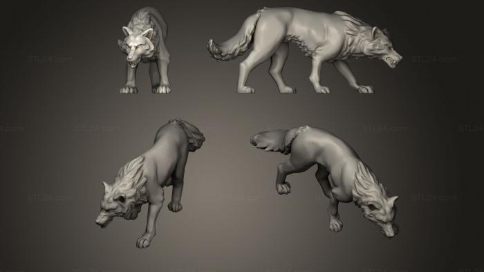 Статуэтки животных (Волчья Стая 2, STKJ_0475) 3D модель для ЧПУ станка